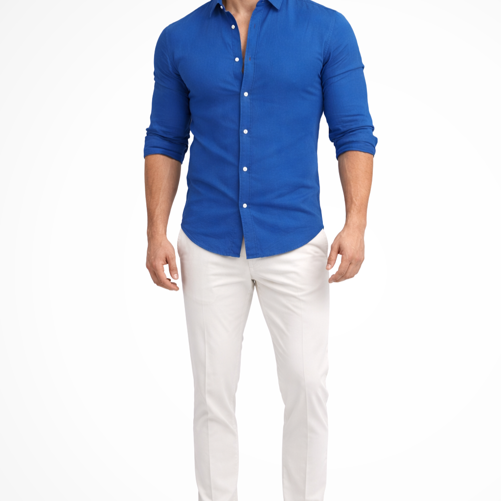 Callum | Men Loose Fit Long Sleeve Cotton Lapel Casual Summer Shirt