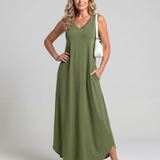 Tesmarie | Sleeveless Tropical Leaf Print Midi Dress