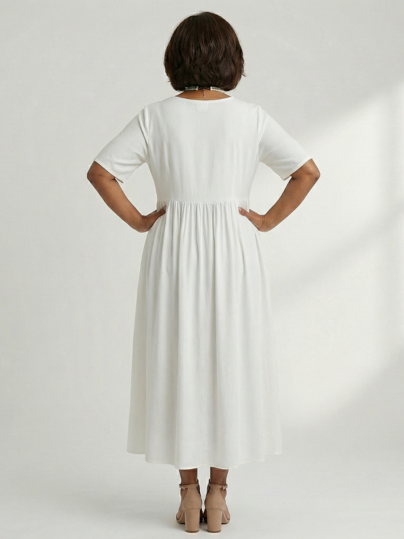 Verdra | Simple Gather Midi Dress
