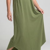 Tesmarie | Sleeveless Tropical Leaf Print Midi Dress
