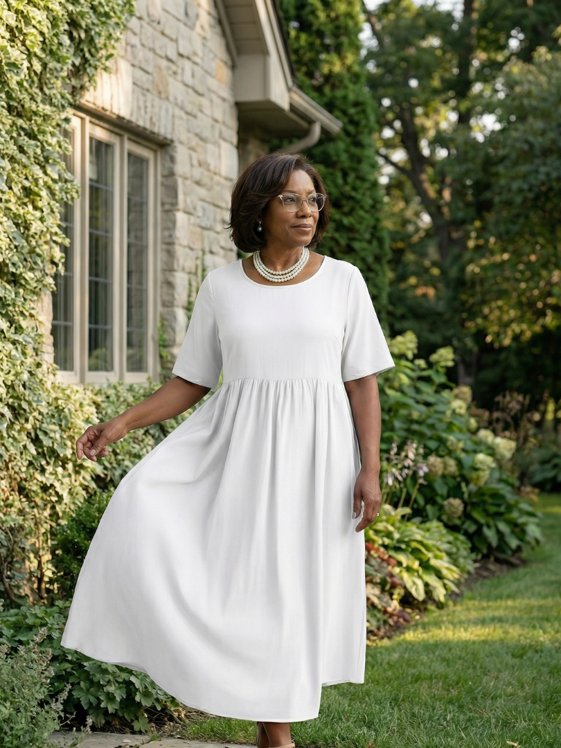 Verdra | Simple Gather Midi Dress