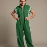 Mirania | Zip Front Stripe Panel Jumpsuit