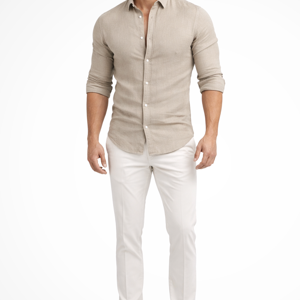 Callum | Men Loose Fit Long Sleeve Cotton Lapel Casual Summer Shirt
