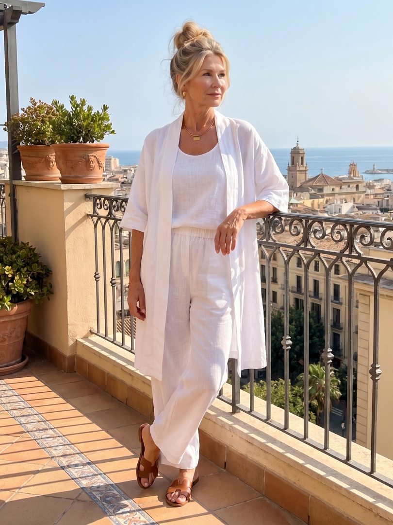 Theassa | Three Piece Relaxed Top Pant Set