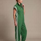 Mirania | Zip Front Stripe Panel Jumpsuit