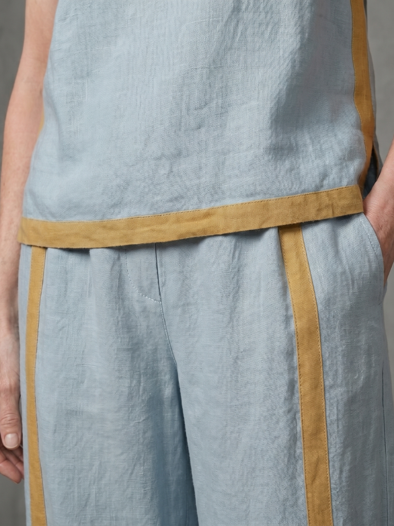 Julette | Sleeveless Top Wide Leg Contrast Pants Set