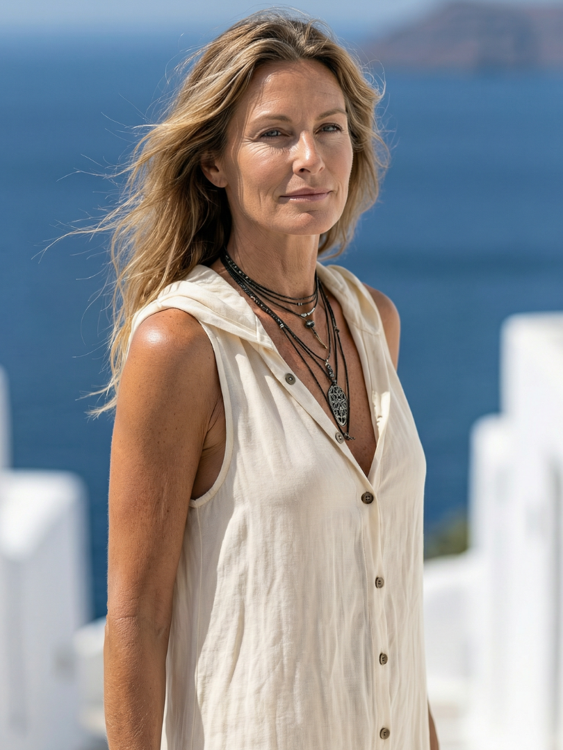 Isasette | Sleeveless Button Front Hooded Maxi Dress