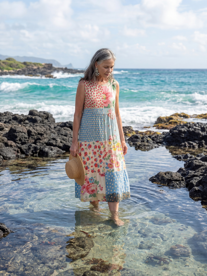 Briala | Coastal Floral Midi Dress