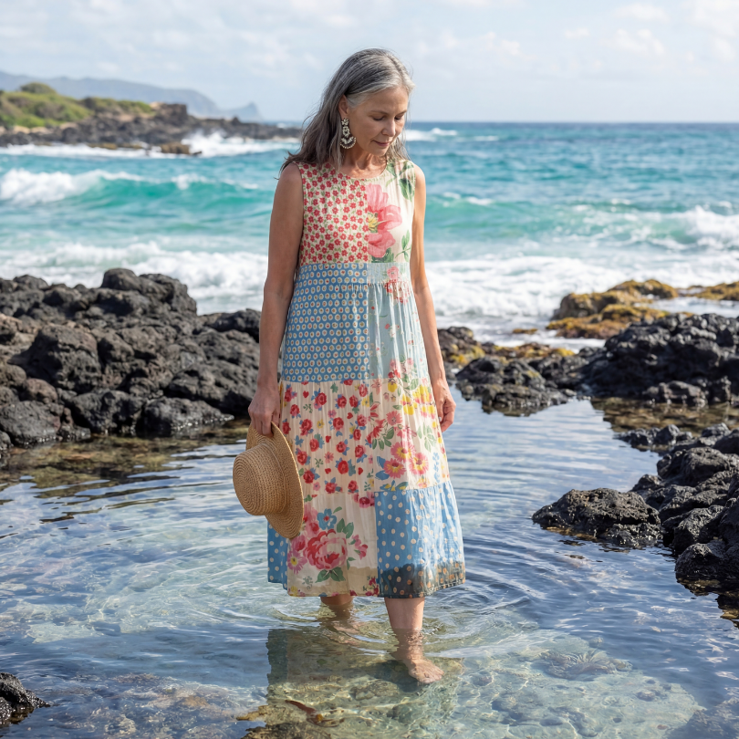 Briala | Coastal Floral Midi Dress