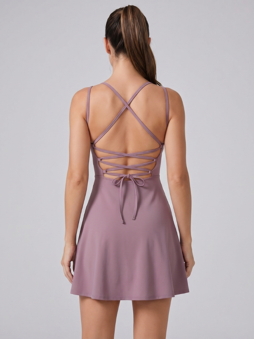 Serarina | V Neck Flared Tennis Dress
