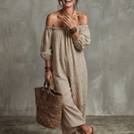 Dahda | Striped Pattern Off Shoulder Maxi Dress