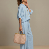 Halrin | Zip Front Blouson Top Wide Leg Set