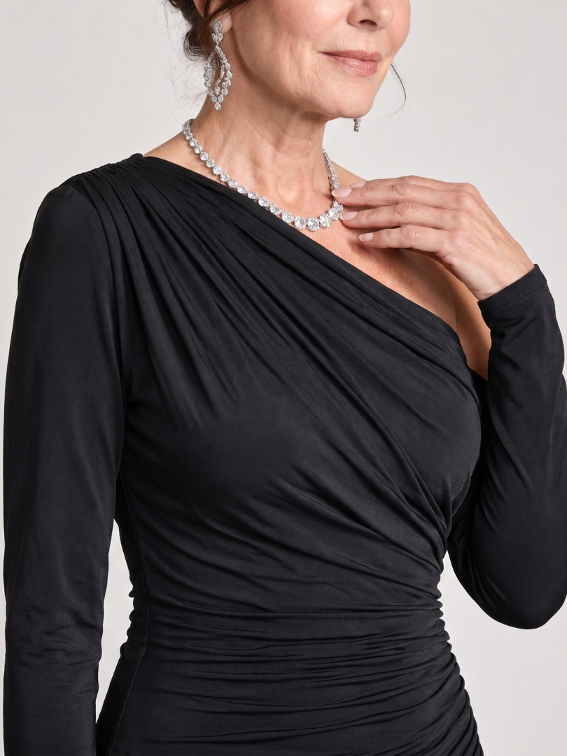 Liawyn | One Shoulder Ruched Maxi Dress