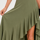 Lorthea | Halter Neck High Low Ruffle Dress