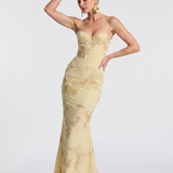 Casmae | Embroidered Strap Fitted Maxi Dress