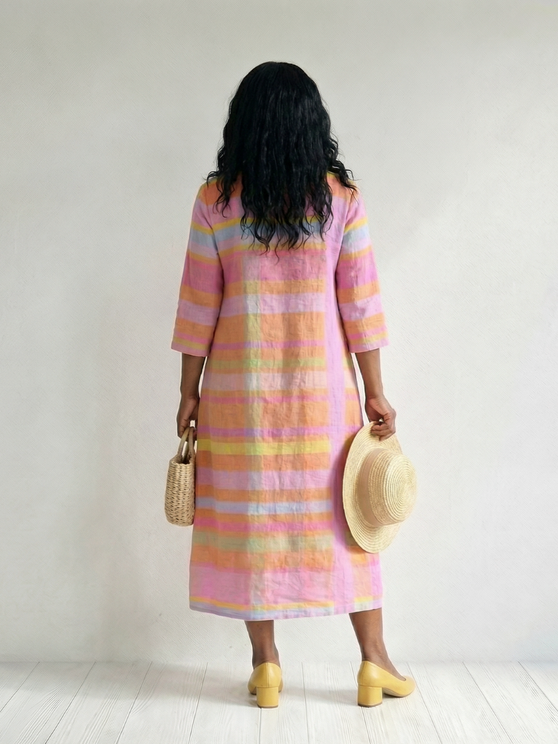 Perwynne | Easy Drape Stripe Midi Dress
