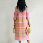 Perwynne | Easy Drape Stripe Midi Dress
