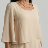 Lilabeth | Layered Flare Sleeve Knee Length Dress