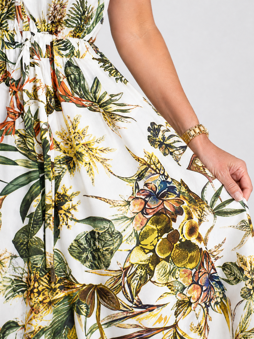Milndra | Tropical Print Sleeveless Maxi Dress