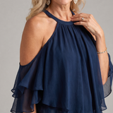 Pera | Layered Halter Neck Printed Wide Leg Set