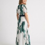 Nevna | Flutter Sleeve Belted Maxi Dress