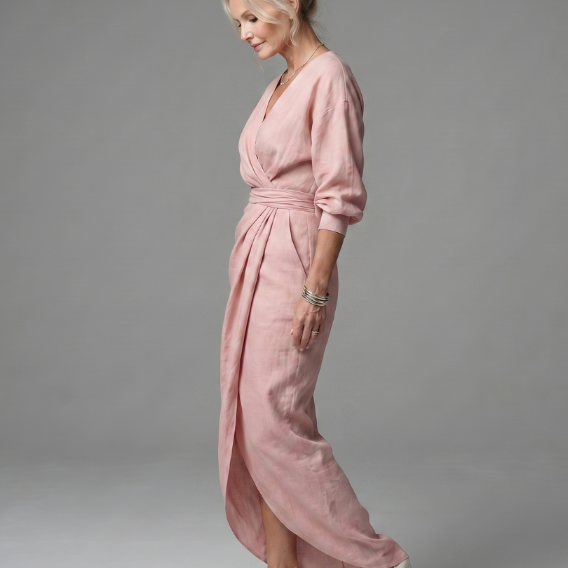 Giandra | Diagonal Drape Maxi Dress