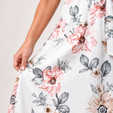 Talvia | Floral Wrap Tie Midi Dress