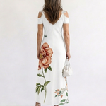 Brithea | Floral Off-Shoulder A-Line Midi Dress