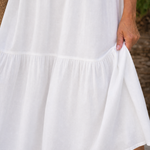 Callabeth | Tiered V Neck Relaxed Short Sleeve Midi Dress