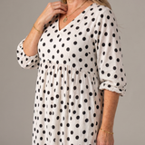 Cellora | Polka Dot Color Block Everyday Midi Dress