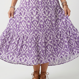 Linnra | Printed Tassel Tie Midi Dress