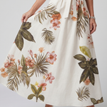 Nilathea | Draped Halter Botanical Panel Maxi Dress