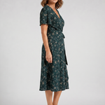 Dahrina | Floral Wrap Tie Midi Dress
