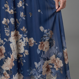 Laemarie | Sleeveless V Neck Soft Floral Hem Midi Dress