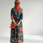 Theasette | Calm Drape Floral Midi Dress