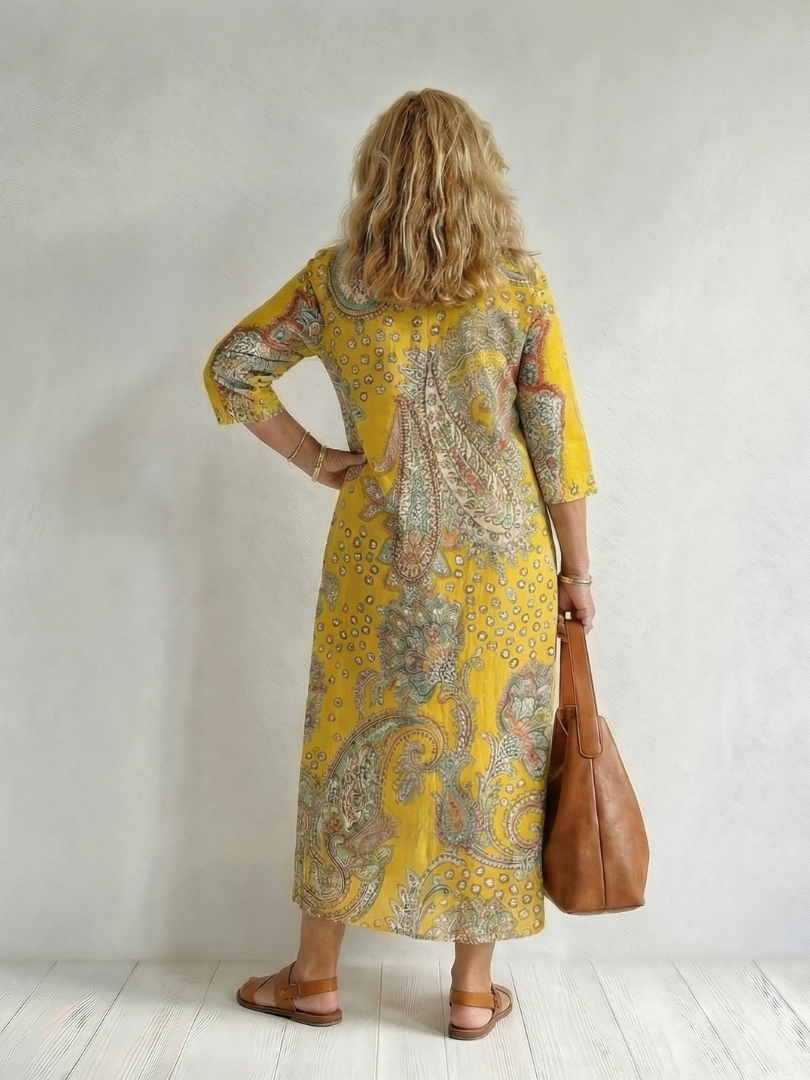 Serdra | Soft Paisley Midi Dress