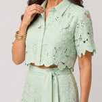 Elobelle | Lace Button Front Two Piece Pant Set