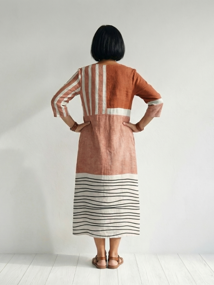 Liorarose | Easy Mixed Stripe Midi Dress