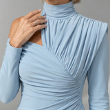 Vesrin | One Shoulder Draped Midi Dress