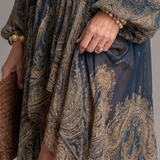 Noravia | High Neck Printed High Low Mini Dress