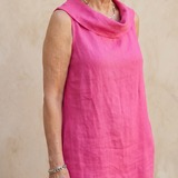 Elodra | Sleeveless Soft Folded Neckline Knee Length Dress