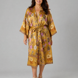 Fiossa | Floral Satin Wrap Lounge Robe
