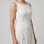 Odaney | Sleeveless Fitted Bodice Lace Midi Dress