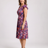 Nora | Flutter Sleeve Printed Knee Length Dress