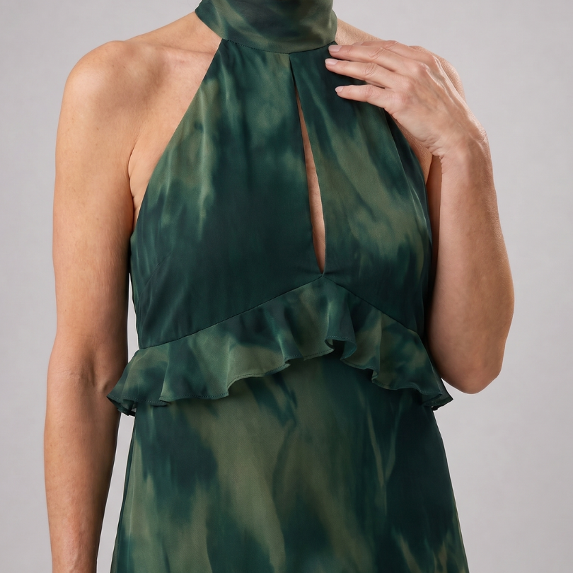 Coradra | Tiered Cutout Sleeveless Midi Dress