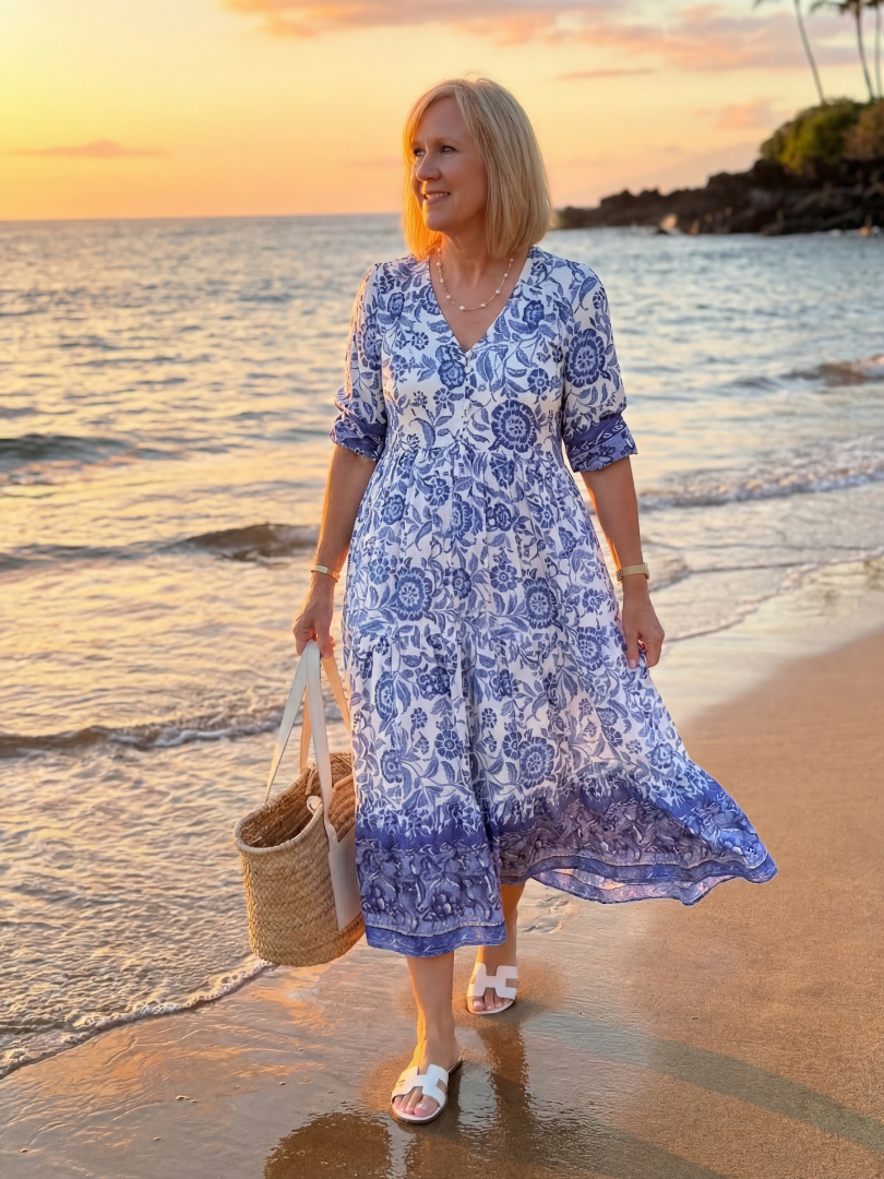 Noralyn | Porcelain Midi Dress