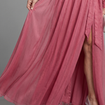 Vallyn | Long Sleeve Wrap Sheer Flowing Maxi Dress