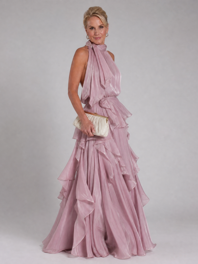 Tamsinmae | Halter Neck Ruffle Tiered Maxi Dress