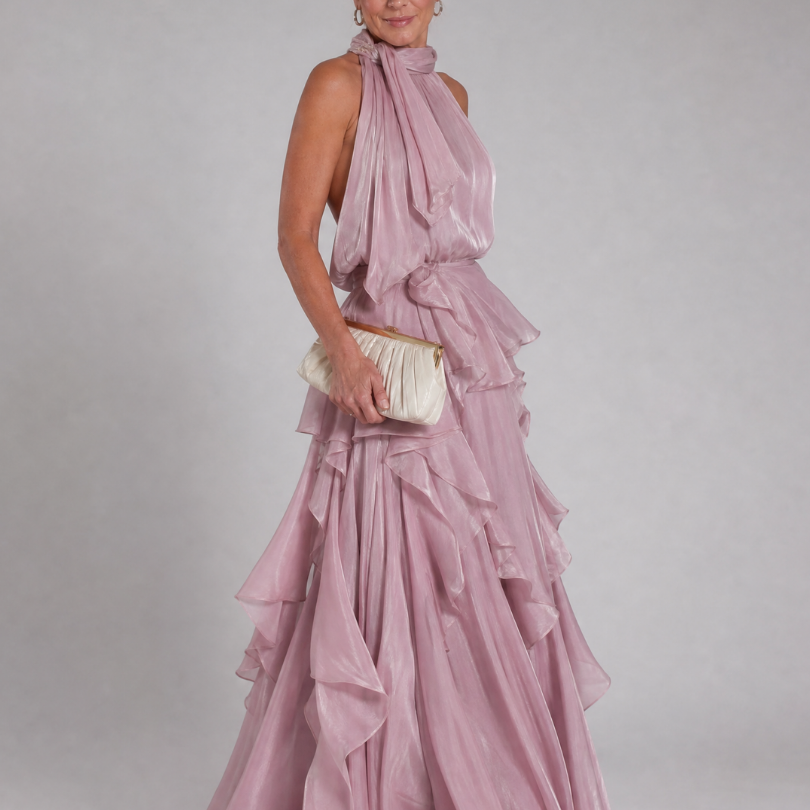 Tamsinmae | Halter Neck Ruffle Tiered Maxi Dress