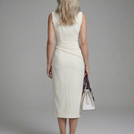 Vesnia | Sleeveless Asymmetric Draped Midi Dress